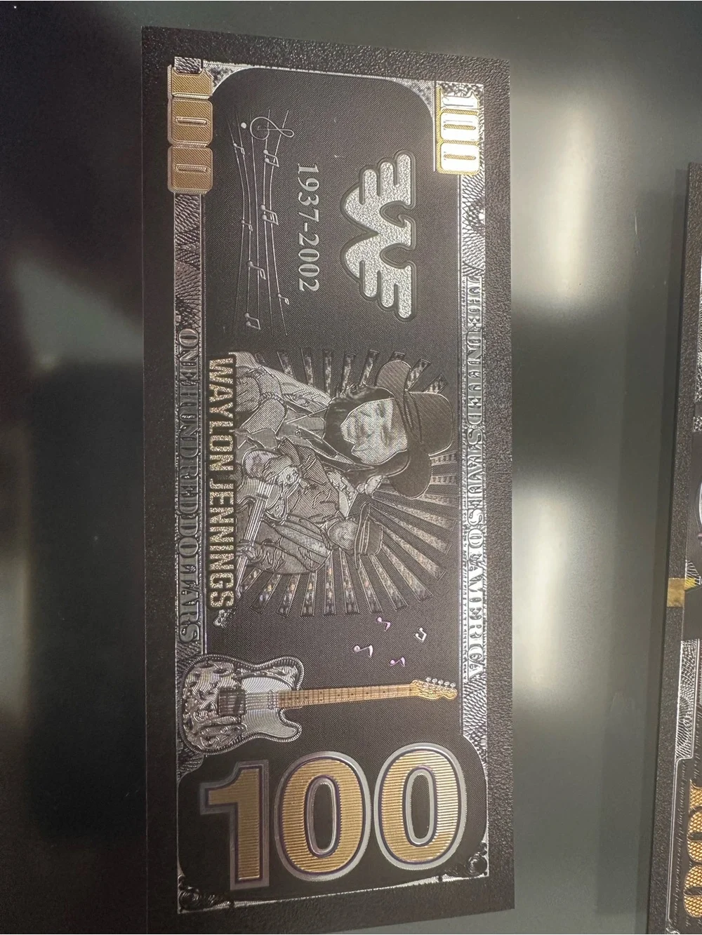 Novelty Black Collector Gold Foil 100 Bill Collection- Music Legends Design
